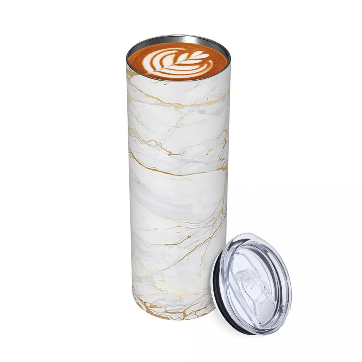 Tumbler 20Oz White - 화이트 앤 골드 마블 스테인리스 스틸