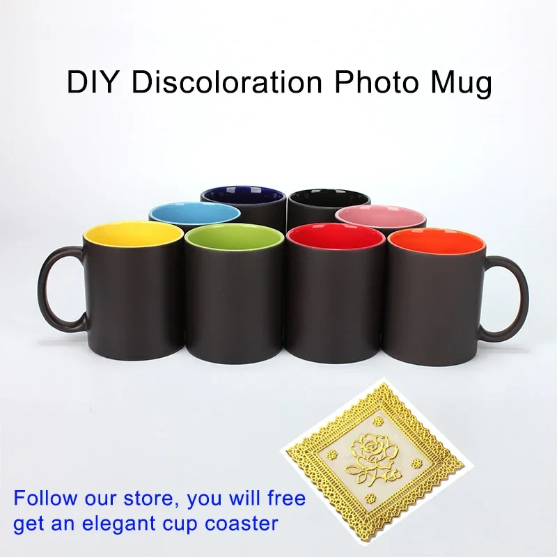 Sublimation Mug White - DIY 사진 블랙 머그잔 매직 색상