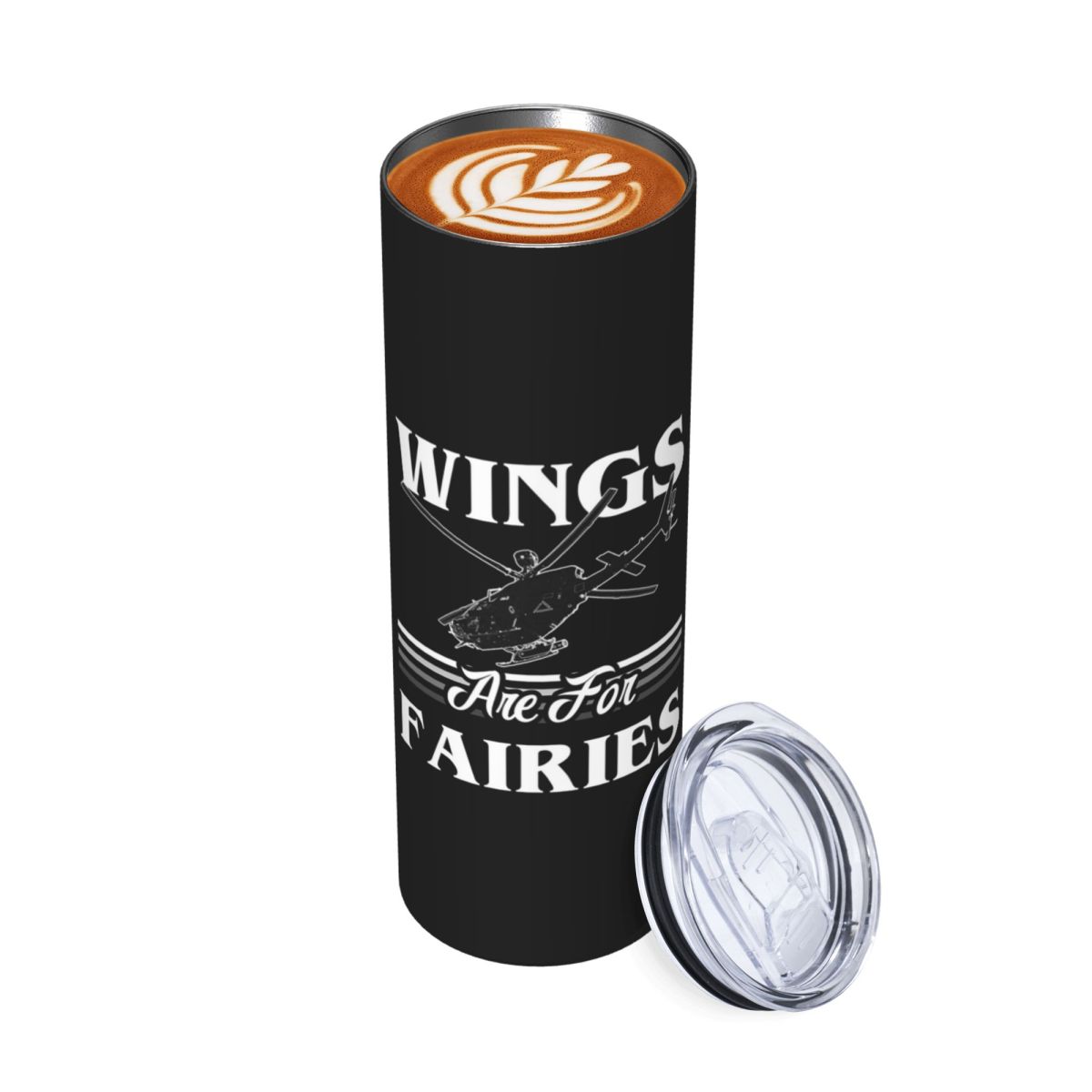Tumbler 20Oz White - 날개는 요정을 위한 것 - 헬리콥터