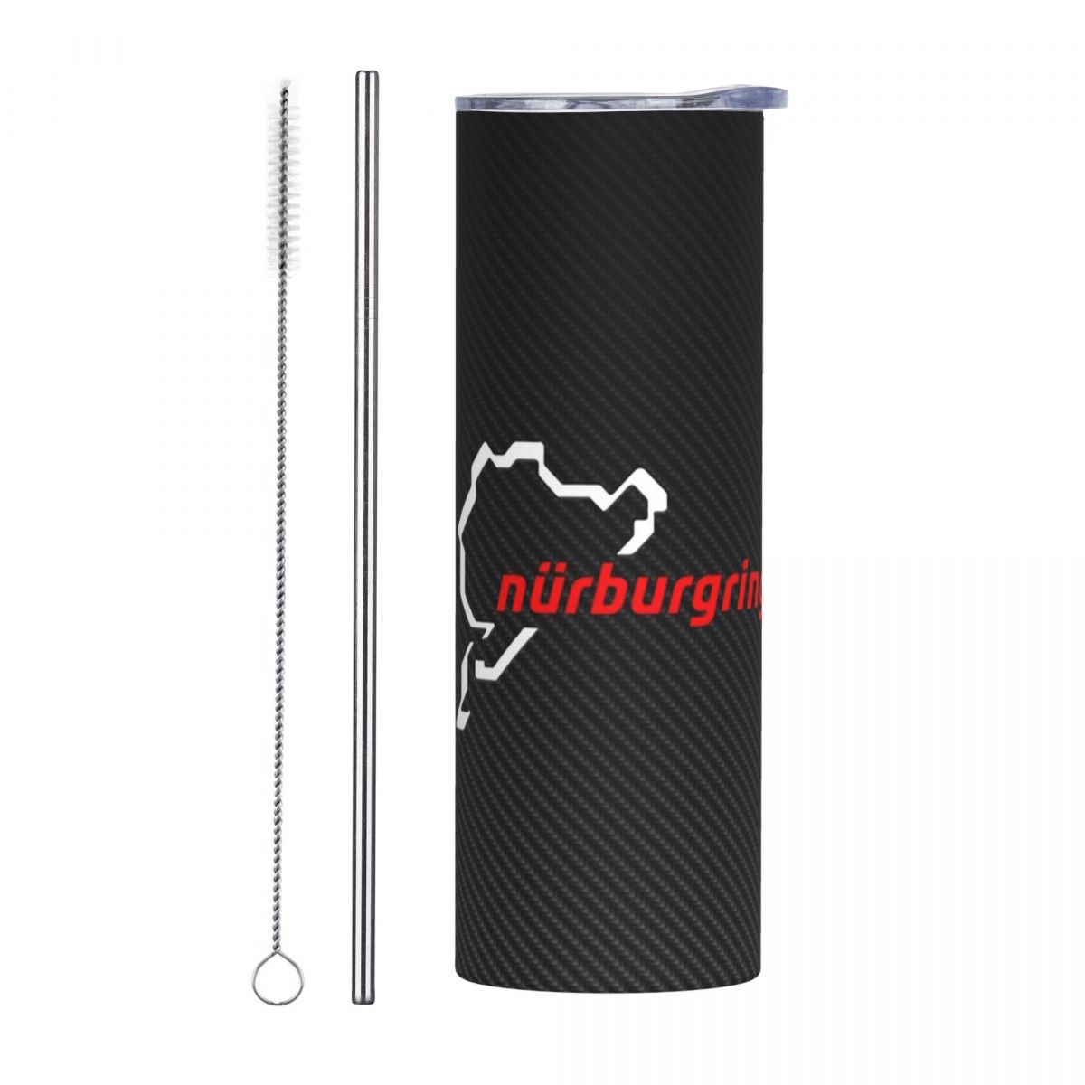 Tumbler 20Oz White - 뉘르부르크링 카본 파이버 화이트-레드 스테인리스 스틸