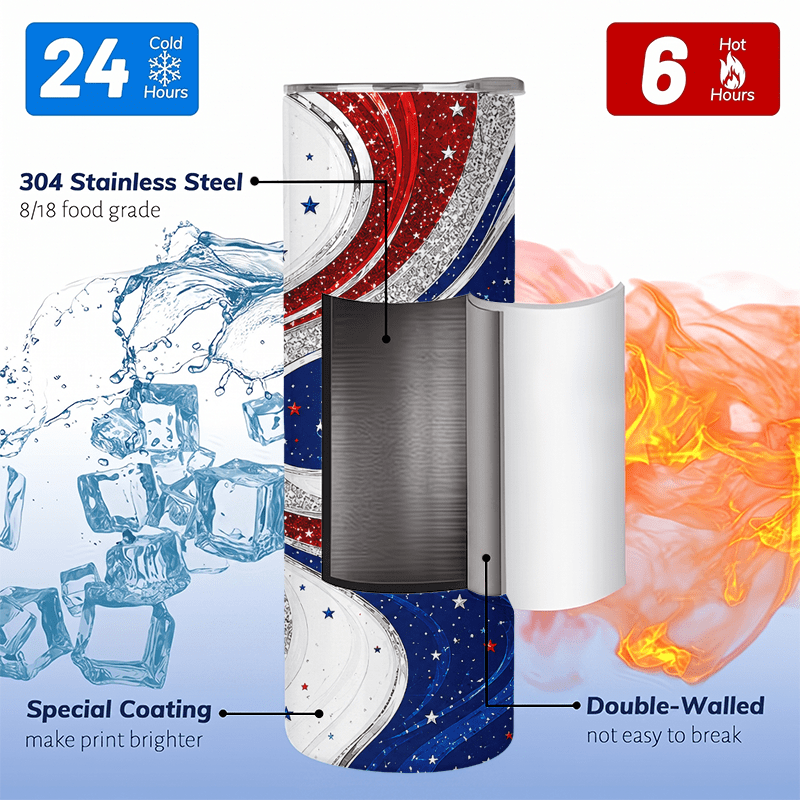 1개 20온스 레드 화이트 블루 별빛 하늘 무늬 보온  - Tumbler 20Oz White 리뷰 및 가격