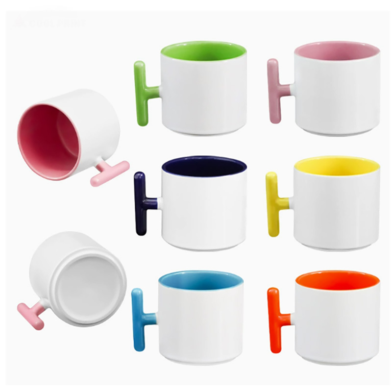 2개 세트 창의적인 T자형 손잡이 세라믹 머그컵 승화  - Sublimation Mug White 리뷰 및 가격